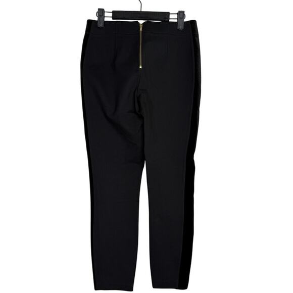 J. Crew Tuxedo Velvet Stripe Mid Rise Ankle Pants Back Zip Up Exposed 2 Black - Picture 11 of 15